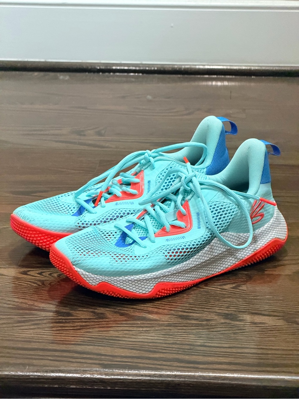 Under Armour Curry 11 Tropical Punch Aqua Men’s Size 10.5 Basketball Shoes